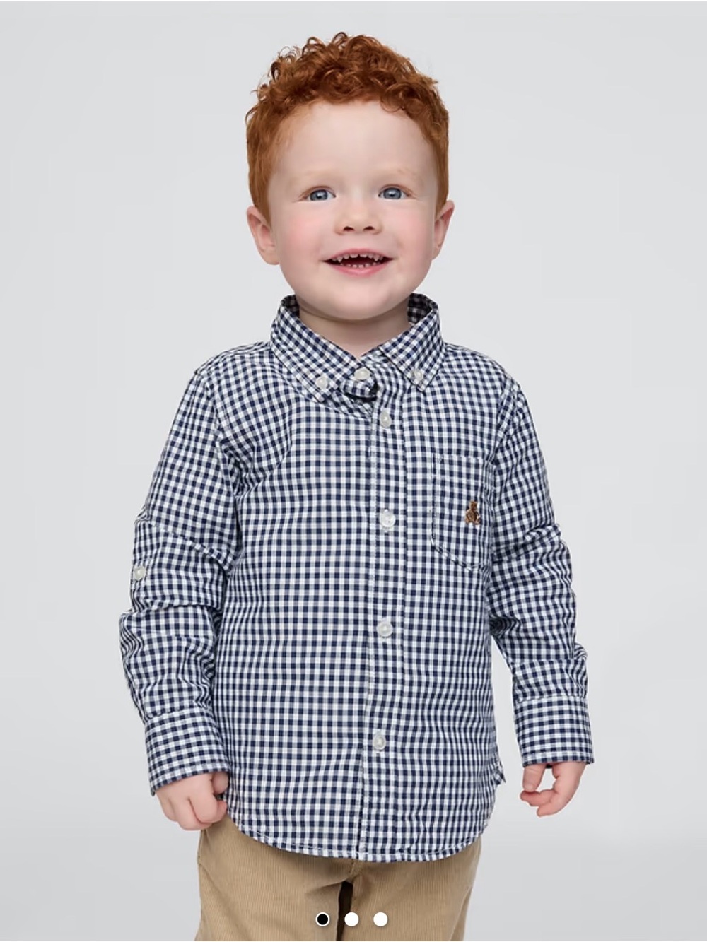 GAP Navy & White Gingham Button-Up Shirt